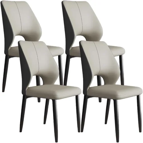Miniatura 13 de YVYKFZD Simple Dining Chairs Set, PU Leather Kitchen Chairs, Armless Dining Room Chair with Metal Legs, Upholstered Living Room Chair, for Bedroom
