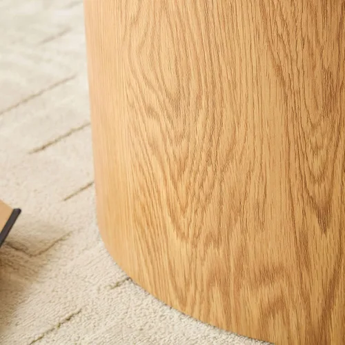 Miniatura 8 de WILLIAMSPACE Juego de 2 mesas de centro anidables, mesas de centro redondas de madera, mesa moderna circular para espacios pequeños, sala de estar