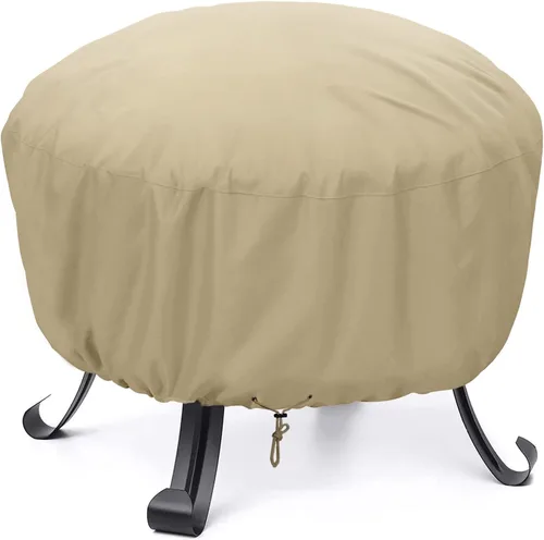 SunPatio Funda para hoguera, resistente al agua, redonda, para mesa de fuego de patio, con cordón ajustable, redonda de 45 pulgadas de profundidad x