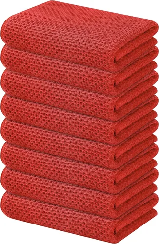Miniatura 94 de Kitinjoy - Paños de cocina de 100 % algodón, tela de tejido gofrado, paño de limpieza ultrasuave, absorbente y de secado rápido. Gris Oscuro