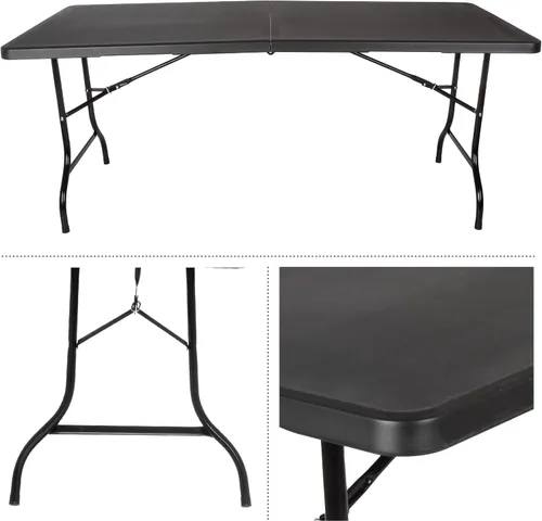 Miniatura 16 de Lavish Home Mesas plegables portátiles – Escritorio plegable portátil ligero – Mesa de plástico de 6 pies de largo para camping, jugar a las cartas