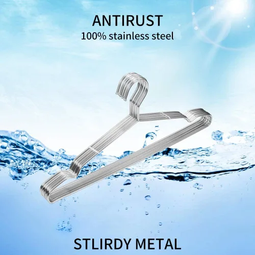 Miniatura 7 de Perchas de metal resistentes para armario de acero inoxidable de 16.5 pulgadas, paquete de 40