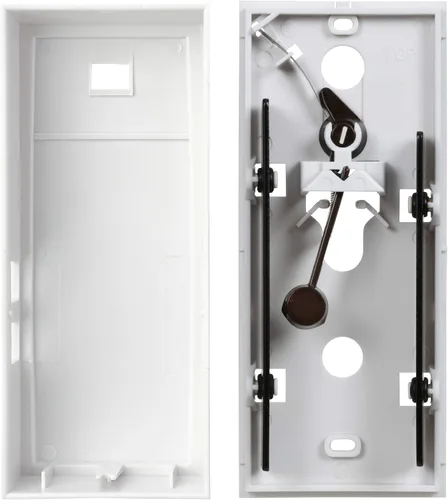 Miniatura 3 de Newhouse Hardware MCHBV - Timbre mecánico inalámbrico de dos notas y botón de puerta con visor integrado, tamaño único, blanco/latón