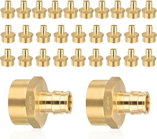 Miniatura 18 de PEX-A - Accesorios de expansión PEX-A, adaptador NPT roscado hembra PEX-A de 1/2 x 1/2 pulgadas, accesorios de tubería de expansión de latón