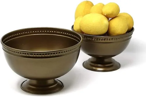 Miniatura 6 de Serene Spaces Living Cuenco de pedestal de hierro dorado antiguo, cuenco con pies versátiles, juego de 12, mide 5 pulgadas de alto y 8 pulgadas