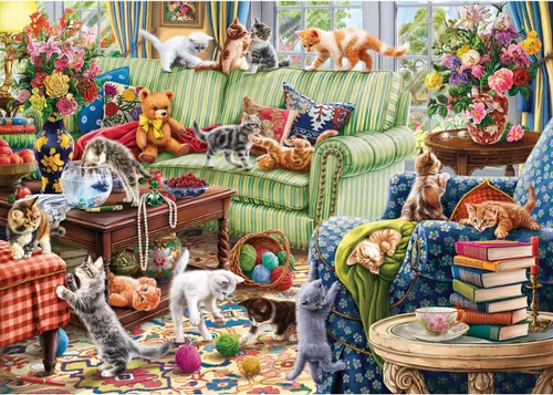Miniatura 6 de Anatolian Puzzle - Perritos en el dormitorio, rompecabezas de 1000 piezas, #1143