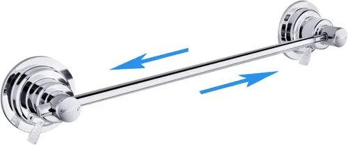 Sneatup Toallero con ventosa extensible de 43,2 a 73,7 cm de acero inoxidable (chapado en cromo)