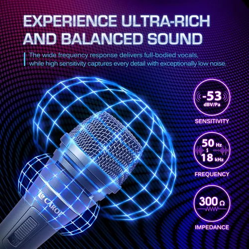 Miniatura 4 de CAROL Sigma-plus1 XLR - Micrófono vocal con cable - Micrófono supercardioide dinámico con tecnología de montaje de doble choque para grabación y uso