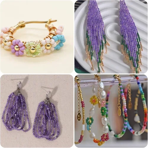 Miniatura 26 de Cuentas de semillas doradas transparentes de 4 mm al por mayor para hacer joyas, 110 gramos, aproximadamente 1600 piezas, cuentas de vidrio 6/0