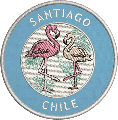 Miniatura 7 de Santiago - Parche bordado de dos flamencos de primera calidad, para planchar o coser, emblema decorativo para vacaciones, recuerdo, equipo de viaje