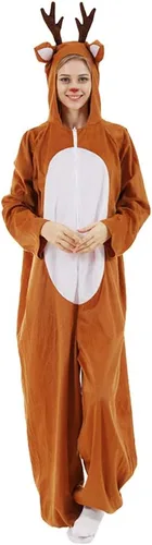 Miniatura 2 de ReneeCho Pijama de Navidad con reno para adultos, disfraz de ciervo para hombre y mujer