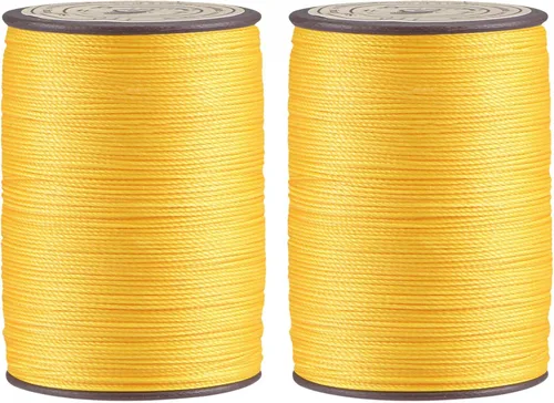 Miniatura 13 de uxcell Hilo encerado fino de 137 yardas, 0.022 in de diámetro, de poliéster, con revestimiento de cera, para coser a máquina, bordar, acolchar a