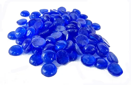Miniatura 5 de Rastogi Handicrafts Centros de mesa, gemas de vidrio para rellenos de jarrones, decoración de boda, guijarros de un lado plano, 100 piezas (azul)