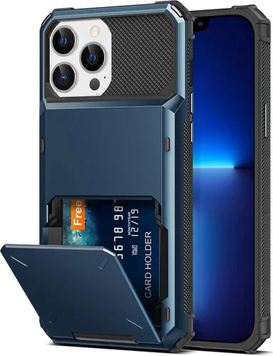 TITACUTE Funda Cartera para iPhone 13 Pro Max con Soporte para 4 Tarjetas de Crédito, Diseño de Tapa Plegable, Ranura para ID, Bolsillo Trasero,