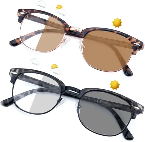 Miniatura 7 de Paquete de 2 lentes de lectura para hombres y mujeres, lentes de lectura vintage con lente completa, lentes de aumento para exteriores,