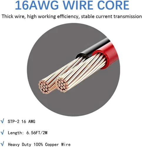 Miniatura 2 de 12/24V DC Cargador de coche Cable de alimentación automático 6.6FT/6.6 ft - Encendedor de cigarrillos de coche enchufe macho a DC 0.217x 0.083 in