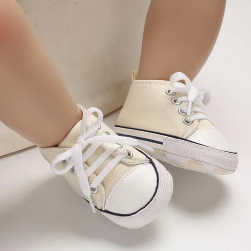 Miniatura 3 de Sekantrol Zapatos unisex para bebés, niñas y niños, suela suave, lona para recién nacidos, primeros pasos, zapatillas altas antideslizantes