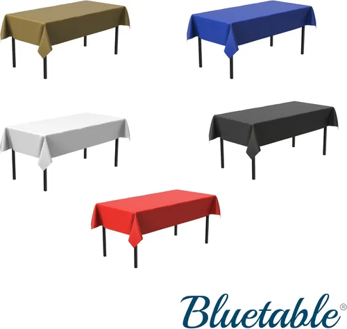 Miniatura 5 de Bluetable Rollo de plástico para mesa, color negro, 40 x 300 pies, rollos de mantel desechables para cubrir la mesa, manteles de plástico