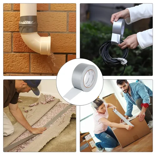 Miniatura 2 de COSIMIXO Paquete de 5 Cintas Adhesivas Plateadas de Uso Pesado, 2 pulgadas x 30 yardas, Fuerte, Flexible, Sin Residuos, Para Todo Clima y Desgarro a