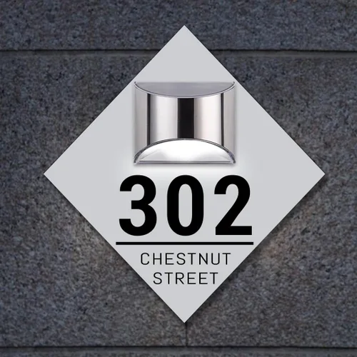 Miniatura 11 de Placa de puerta moderna solar personalizada, placa de dirección iluminada con placa LED personalizada, letrero acrílico iluminado LED, regalo