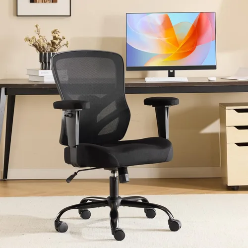 Miniatura 2 de YFO Silla de oficina ergonómica, silla de escritorio de malla con respaldo ajustable lumbar y reposabrazos, cómoda silla giratoria ejecutiva