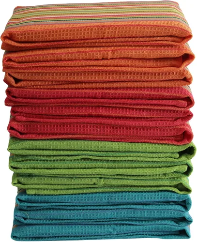 Miniatura 6 de DG Collections Toallas de cocina de salsa 100% algodón, paquete de 4, paños de cocina súper absorbentes, 16 x 28 pulgadas, sin pelusas, tejido