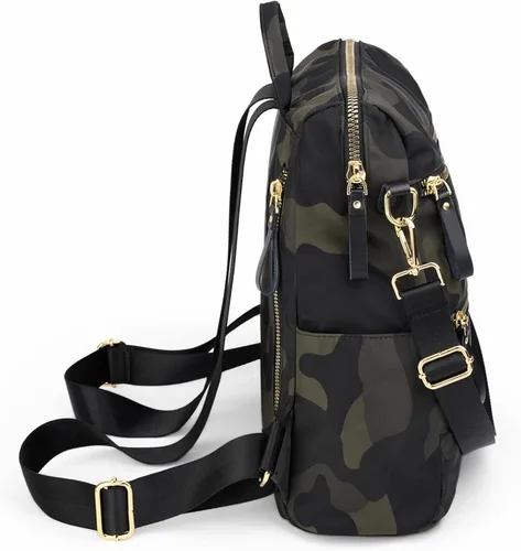 Miniatura 5 de Uromee Mochila para mujer, bolsa de hombro impermeable de nailon para viaje, 303 Camo, Mochilas Daypack