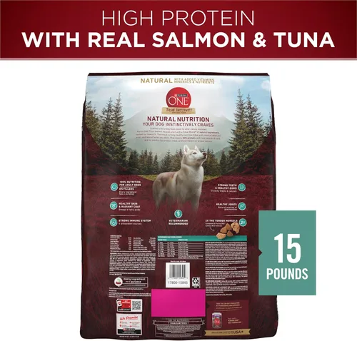 Miniatura 10 de Purina ONE True Instinct con salmón real y atún natural con vitaminas, minerales y nutrientes añadidos, fórmula seca de alimentos para perros