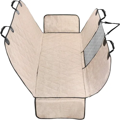 Miniatura 11 de VIVAGLORY Funda de asiento de perro para asiento trasero, ventana visual de malla con correa adicional y hebillas para mayor seguridad, fundas