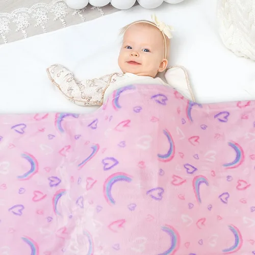 Viviland Manta de Tiro con Estampado de Arcoíris para Niños y Niñas, Forro Polar de Felpa Cálido y Ligero para Sofá, Silla, Sillón, Cama, 30" x 40"
