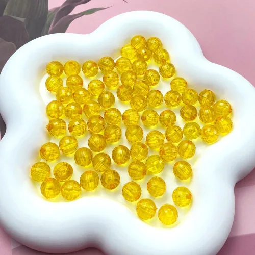Miniatura 2 de 1000 cuentas facetadas redondas acrílicas de 0.236 pulgadas (0.236 in), cuentas espaciadoras de cristal, cuentas sueltas con múltiples facetas