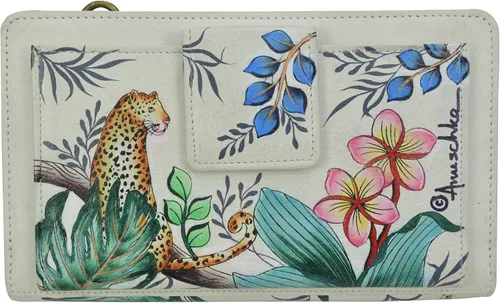 Miniatura 2 de Anuschka Women's Hand-Painted Genuine Leather RFID Blocking Organizer Wallet