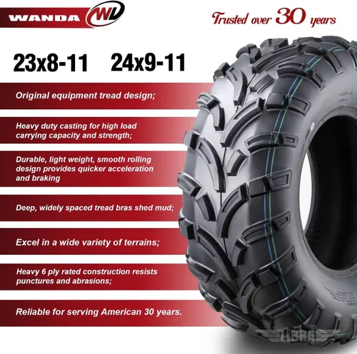 Miniatura 2 de WANDA - Neumáticos para UTV/ATV 23x8-11 delanteros y 24x9-11 traseros / 6PR P373 Lit Mud