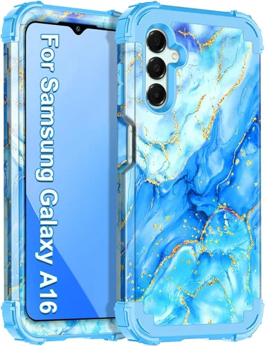 Miniatura 52 de Casetego Funda para Galaxy A16 5G, Tres Capas de Alta Resistencia Robusta a Prueba de Golpes, Protección Completa Rugosa de PC Duro + Parachoques