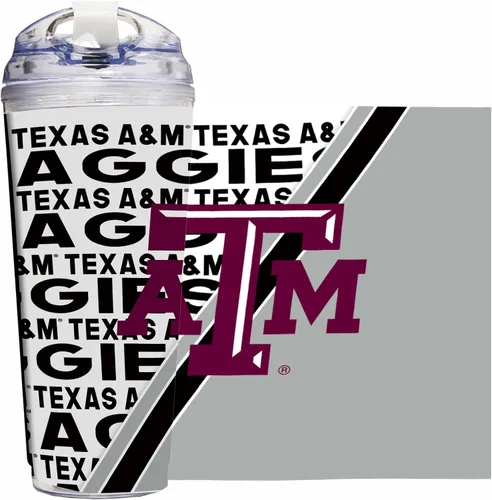 Miniatura 20 de Rico Industries Taza acrílica NCAA estándar de 24 onzas con tapa con bisagra, taza de doble pared oficialmente licenciada con pajita
