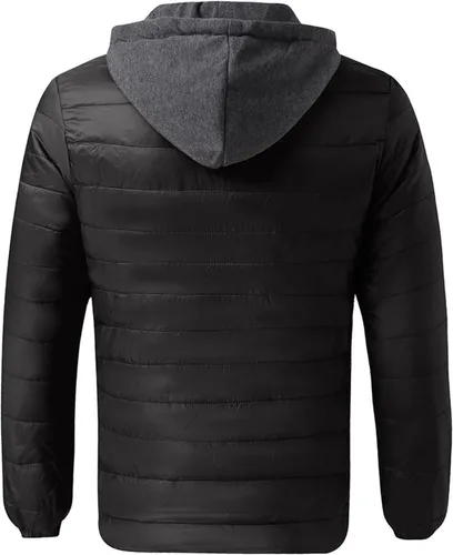 Miniatura 3 de Chaqueta acolchada de invierno para hombre, térmica, ligera, de manga larga, con cremallera, con capucha y bolsillos
