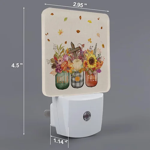 Miniatura 4 de Jarrón de otoño, luz nocturna de calabaza, lámpara de noche LED con sensor automático, luces nocturnas para niños, girasol de Acción de Gracias