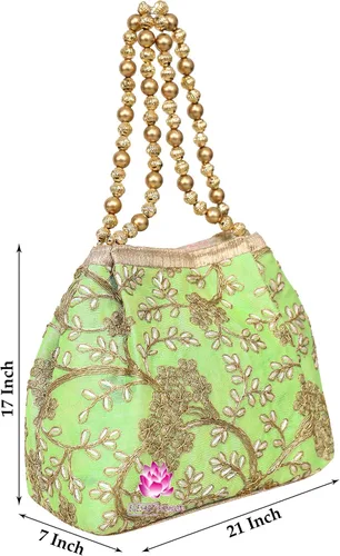 Miniatura 5 de Bolso de boda para niñas con diseño étnico indio Potli