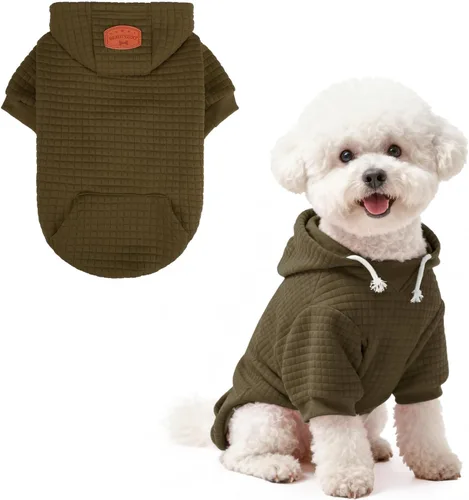 Miniatura 75 de BEAUTYZOO Sudadera con capucha para perro pequeño con bolsillos, ropa para perros pequeños y medianos, niño y niña, abrigos de algodón laminado tipo