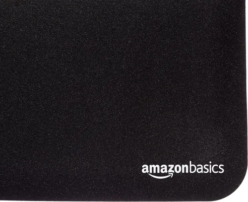 Miniatura 6 de Amazon Basics Alfombrilla de ratón cuadrada grande para computadora, tela y base de goma, 17.7L x 15.7A pulgadas, negro