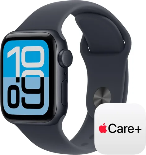 Apple Watch SE 3 [GPS 1.575 in] Smartwatch con caja de aluminio medianoche con correa deportiva de medianoche - S/M. Monitores de fitness y sueño,