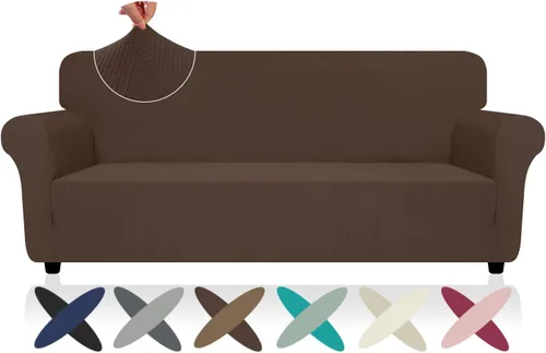 Miniatura 19 de ZNSAYOTX Funda súper elástica para silla (30"-47"), nuevas fundas de silla a rayas para sala de estar, aptas para perros y mascotas, protector