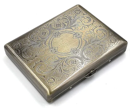 Miniatura 2 de Elegante paquete de estuches de cigarrillos grabados para diferentes ocasiones, soporte de metal de estilo victoriano para tamaño regular, king