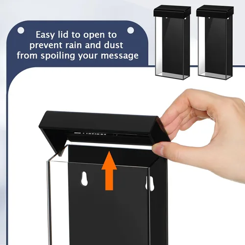 Miniatura 3 de Remerry 1 soporte para folletos al aire libre de 4 x 9 pulgadas, resistente al agua, para montaje en pared, caja de literatura con tapa, acrílico