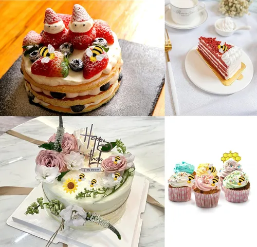 Miniatura 5 de Molde de silicona con temática de abeja, diseño de panal, girasol y abeja, kit de moldes para cupcakes, colmena, chocolate, fondant, dulces, Gris