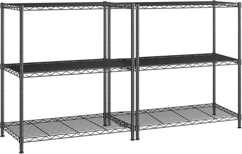 Miniatura 12 de DurayLoly Estantería de metal de 4 estantes, estantes de almacenamiento ajustables, estantes de garaje resistentes, estantería de alambre de acero