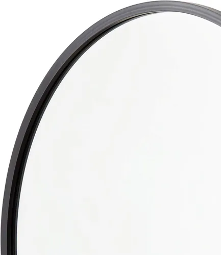 Miniatura 4 de Better Bevel - Espejo con marco de goma negra de 18 x 18 pulgadas, espejo redondo para pared de baño