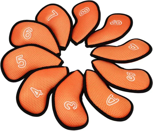 Miniatura 7 de 10 unids/pack nuevo Meshy Golf Iron Covers Set Golf Club Head Cover Fit Most Irons