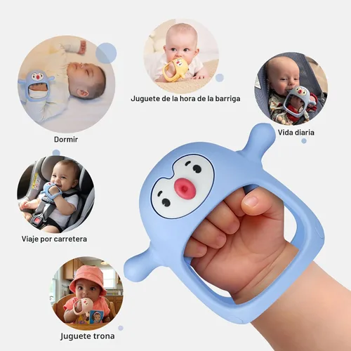 Miniatura 5 de Smily Mia Juguetes de dentición para bebés de 0 a 6 meses, mordedores para bebés de 3 a 6 meses Mordedor de pingüino Mordedor de mano Manoplas