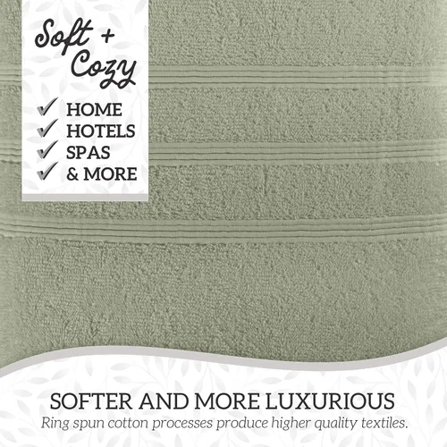 Miniatura 6 de GREEN LIFESTYLE Juego de toallas de algodón de lujo de 8 piezas, toallas de baño suaves y absorbentes, toallas de mano y paños para el baño, toallas
